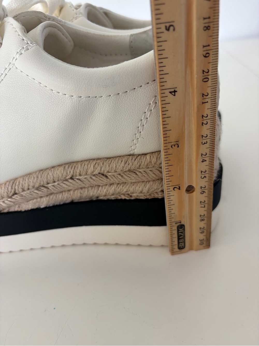 Steve Madden White Lace-Up Jute Espadrille Platform Sneakers Size 6.5 - Picture 9 of 9
